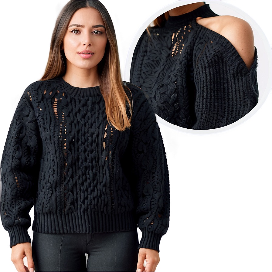 Black Sweater For Spring Png Unp PNG image