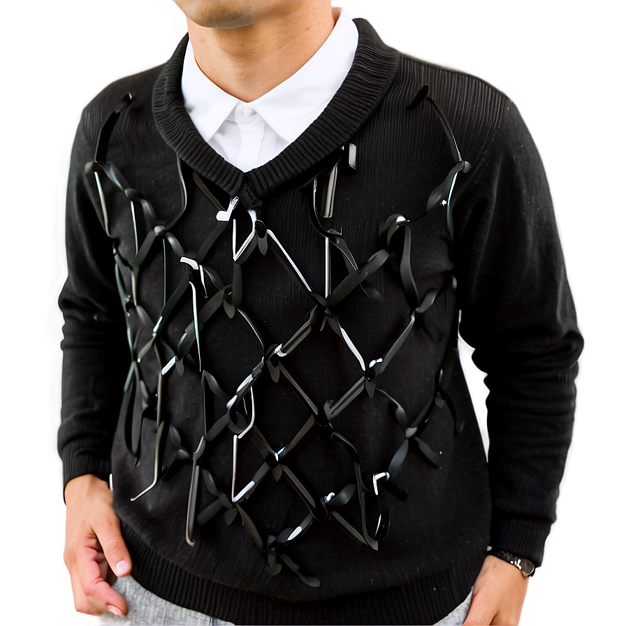 Black Sweater With Collar Png Cnl PNG image