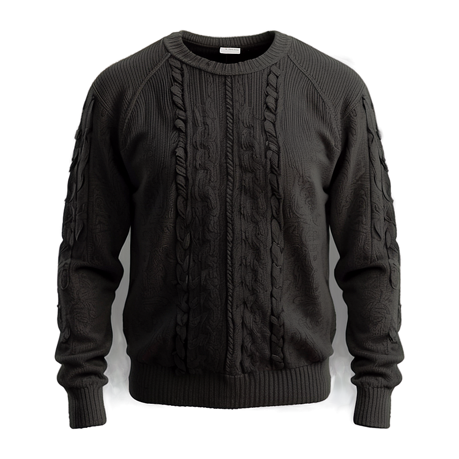 Black Sweater With Elbow Patches Png 06132024 PNG image