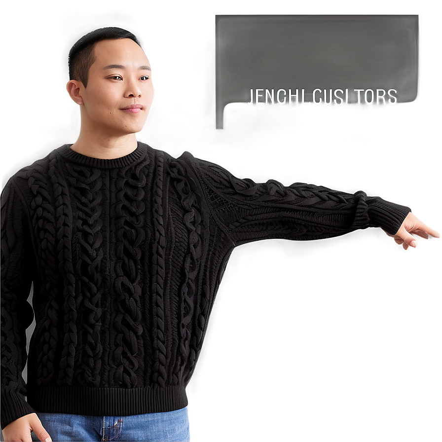 Black Sweater With Elbow Patches Png 21 PNG image