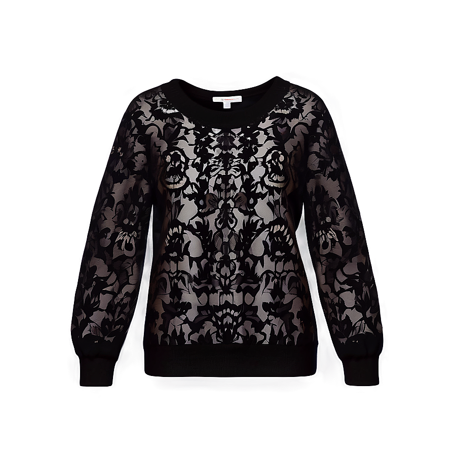 Black Sweater With Lace Png Asd PNG image