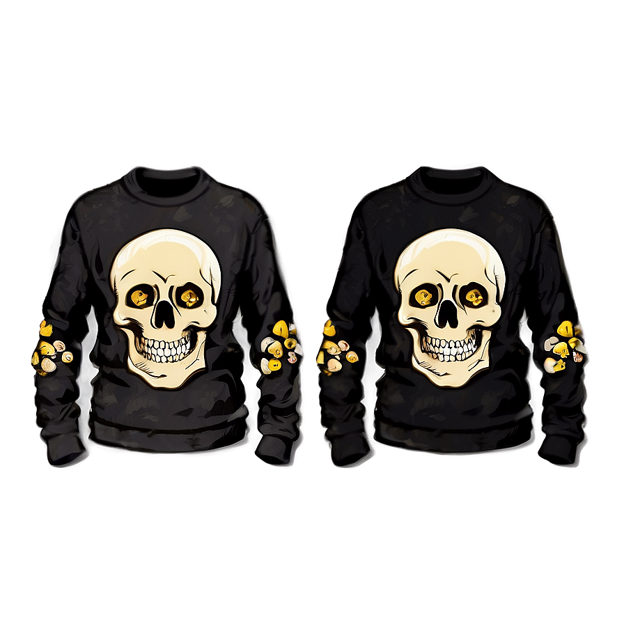 Black Sweater With Skulls Png 87 PNG image