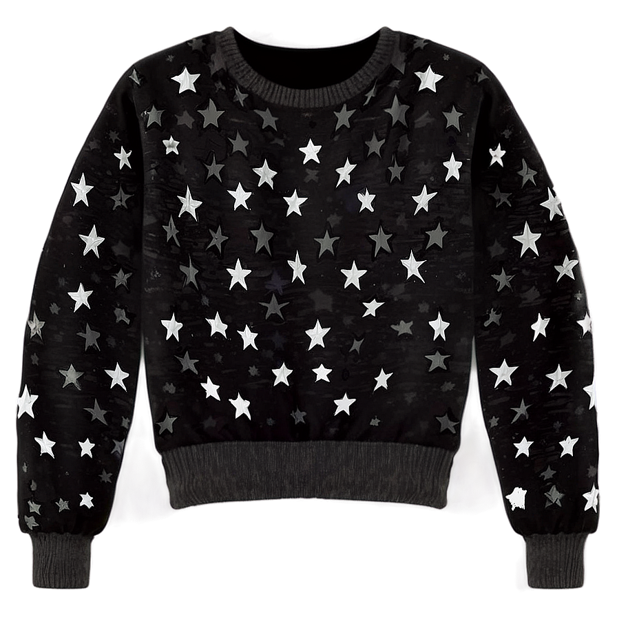 Black Sweater With Stars Png Pqb22 PNG image