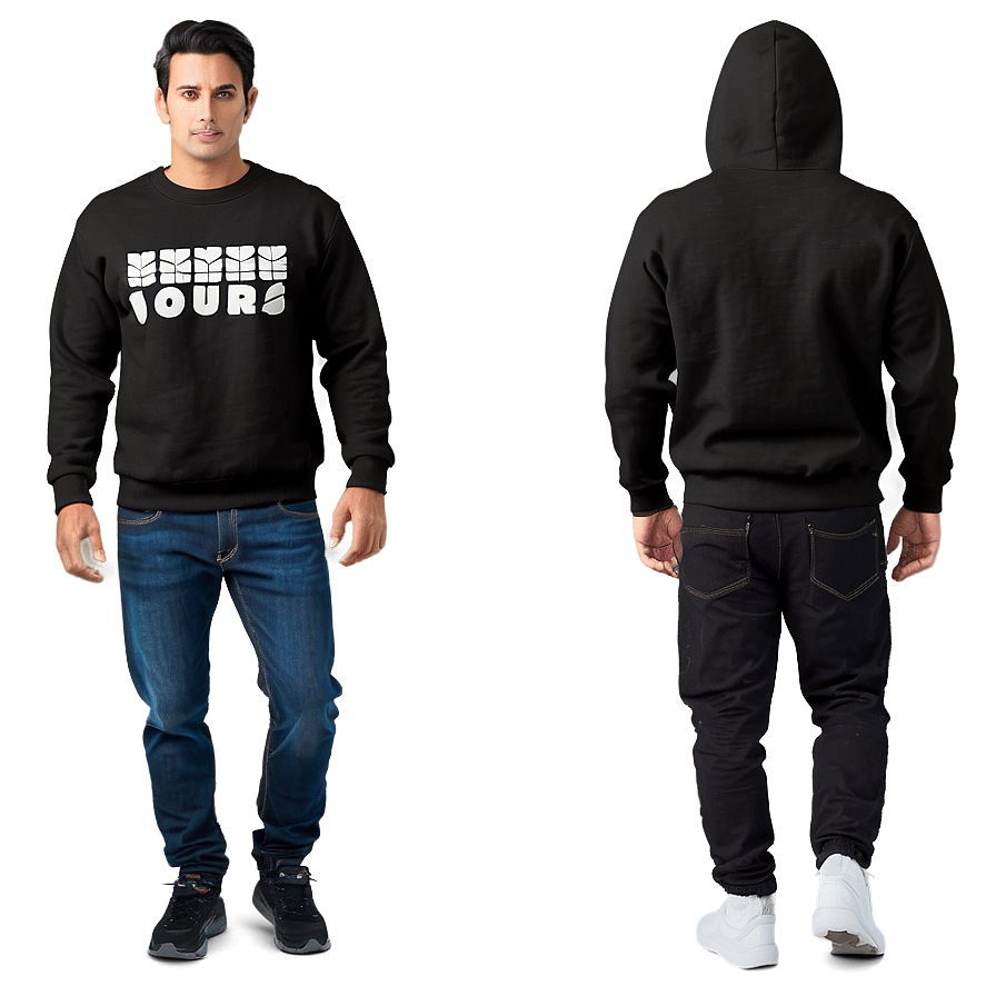 Black Sweatshirt With Bold Graphic Png 06272024 PNG image