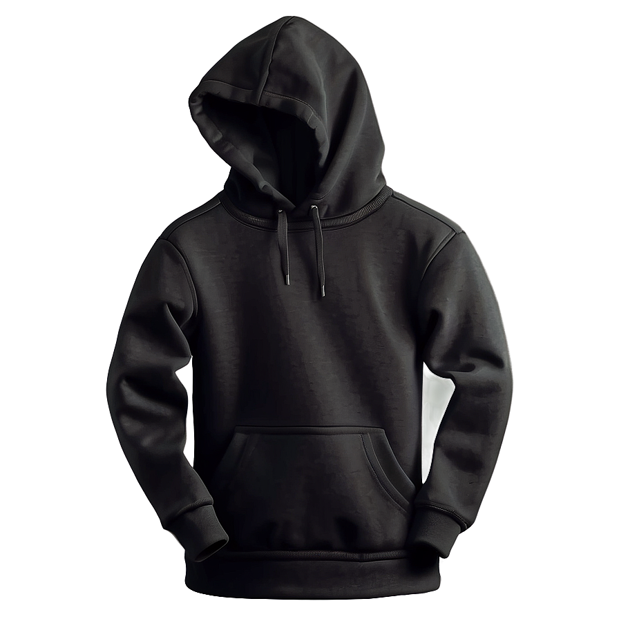 Black Sweatshirt With Pocket Detail Png 06272024 PNG image