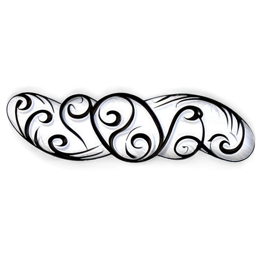 Black Swirl Calligraphy Scroll Png 22 PNG image