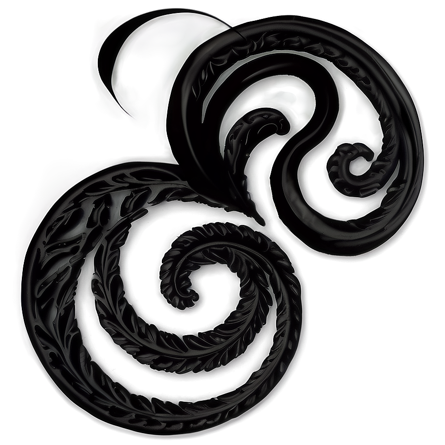 Black Swirl Scrollwork Png Duv PNG image