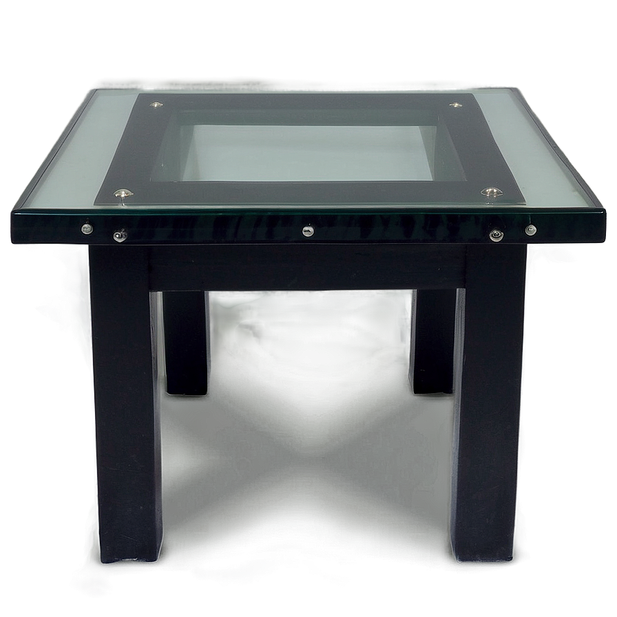 Black Table With Glass Top Png 06262024 PNG image