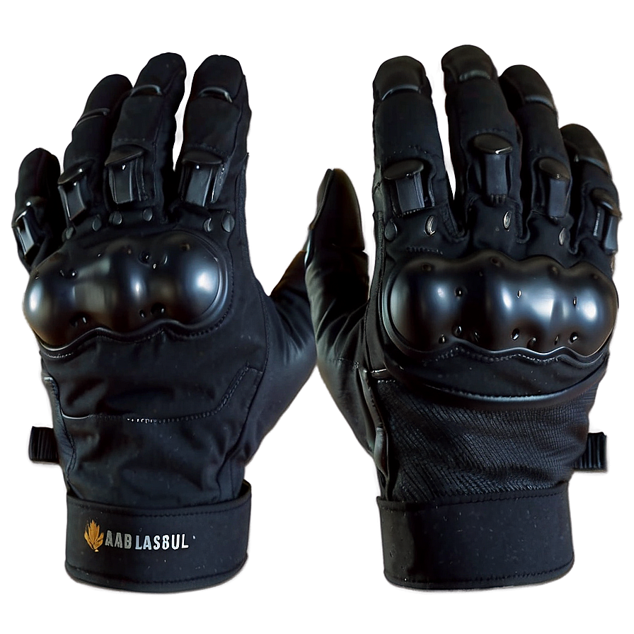 Black Tactical Assault Gloves Png 06282024 PNG image