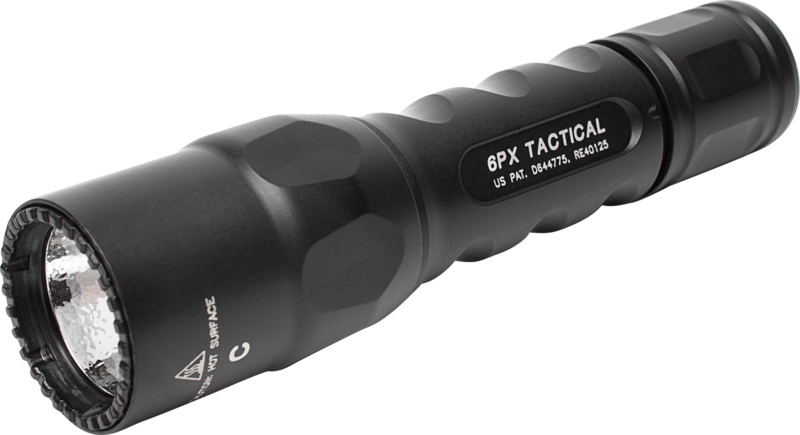 Black Tactical Flashlight PNG image