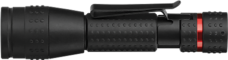 Black Tactical Flashlight PNG image