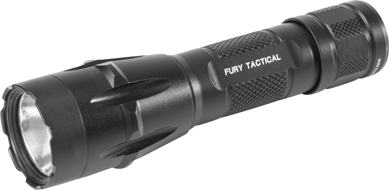 Black Tactical L E D Flashlight PNG image