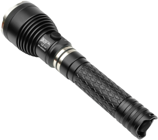 Black Tactical L E D Flashlight PNG image