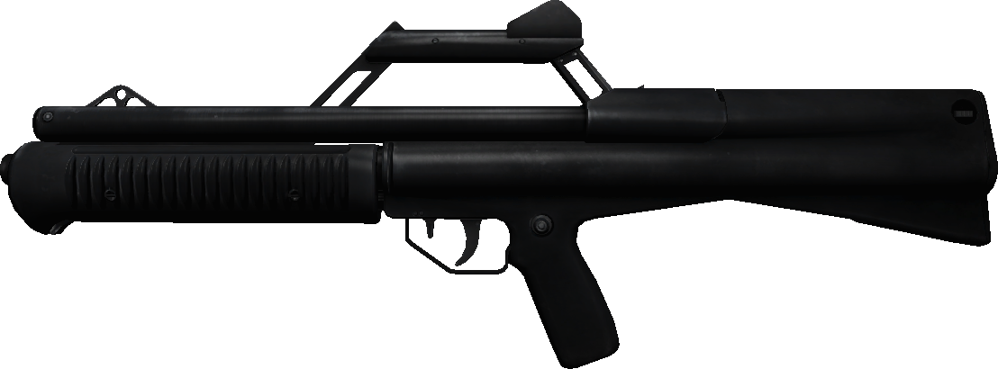 Black Tactical Shotgun Side View PNG image