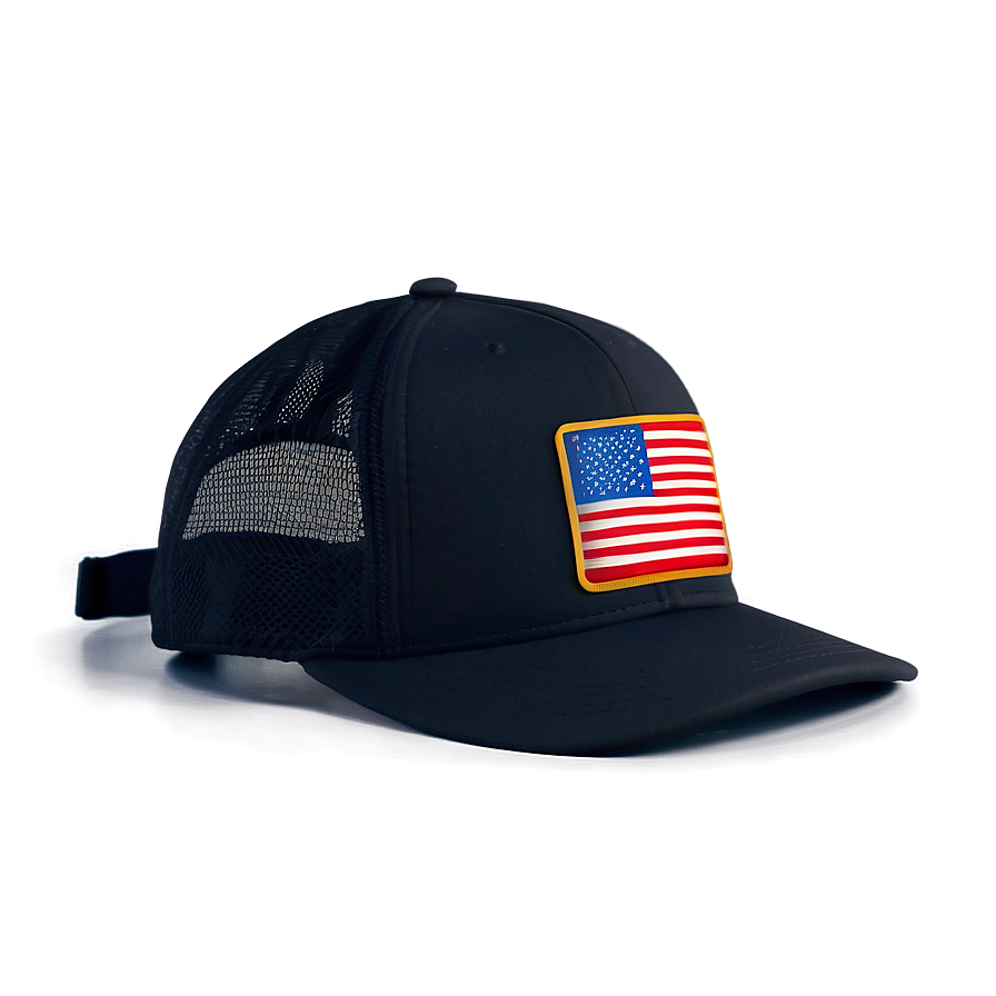 Black Tactical Trucker Hat Png 06282024 PNG image