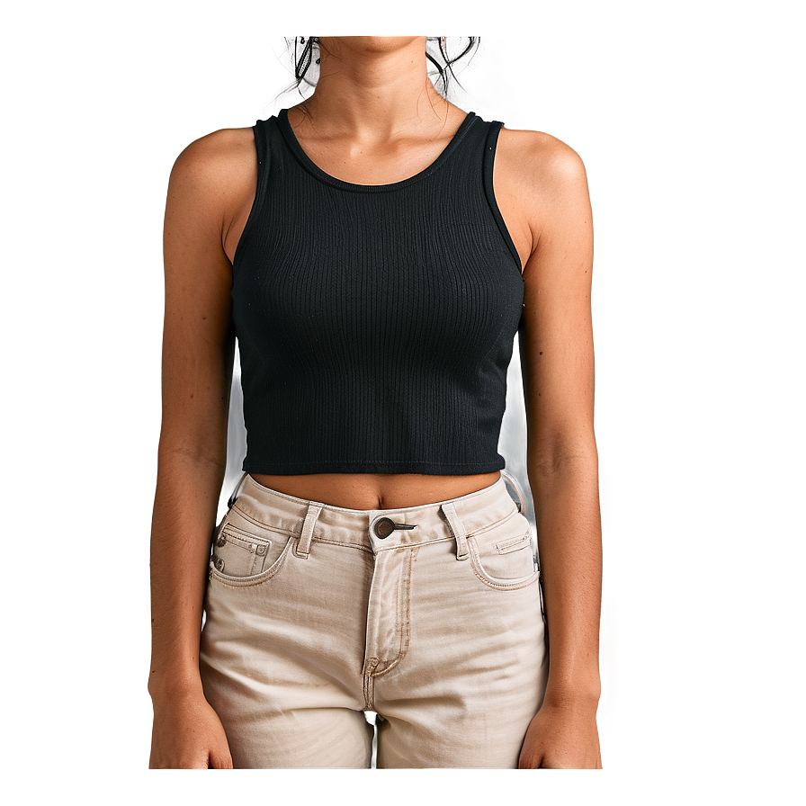 Black Tank Crop Top Png Fky13 PNG image