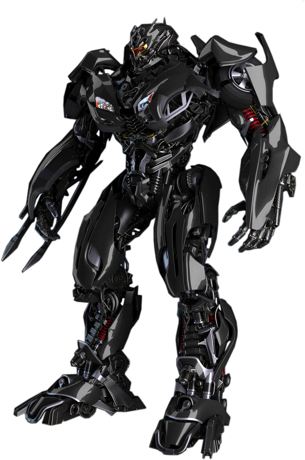 Black_ Transformer_ Character_ Render PNG image