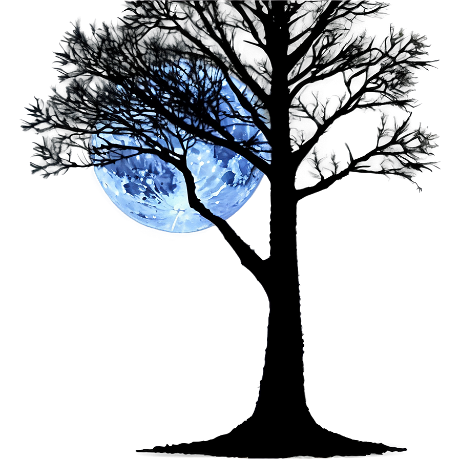 Black Trees In Moonlight Png 06292024 PNG image