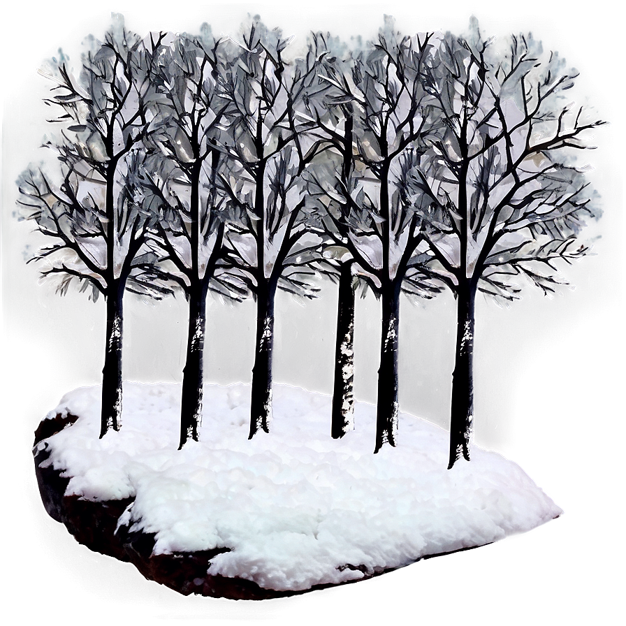 Black Trees In Snow Png 06292024 PNG image