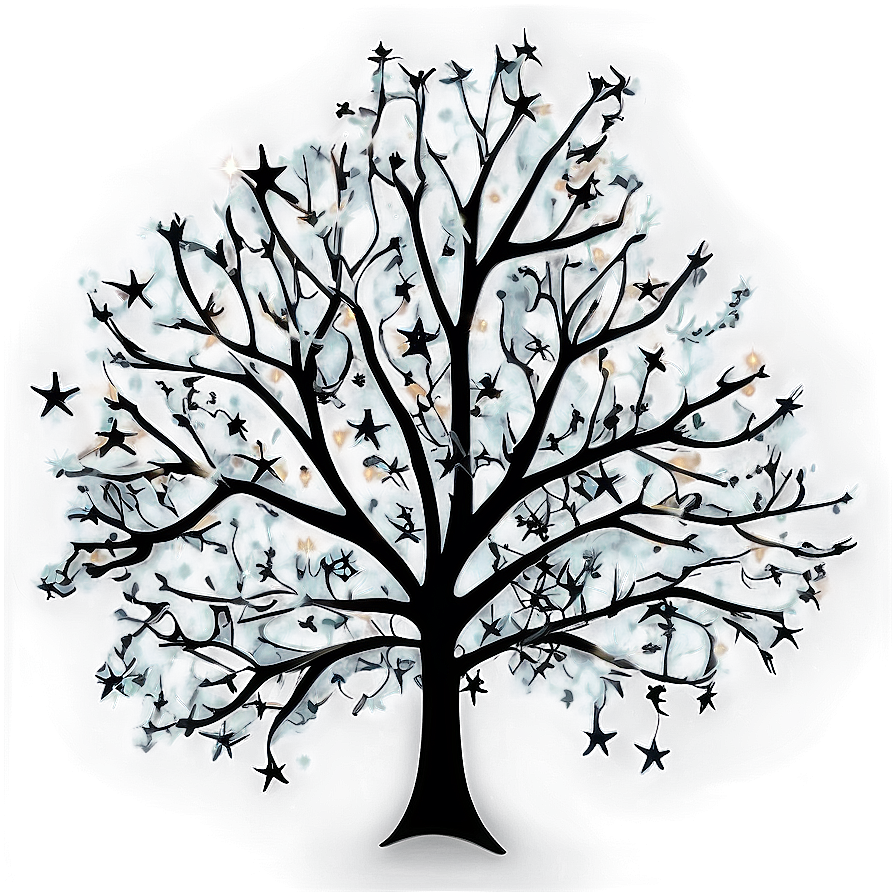 Black Trees With Stars Png Rdy24 PNG image