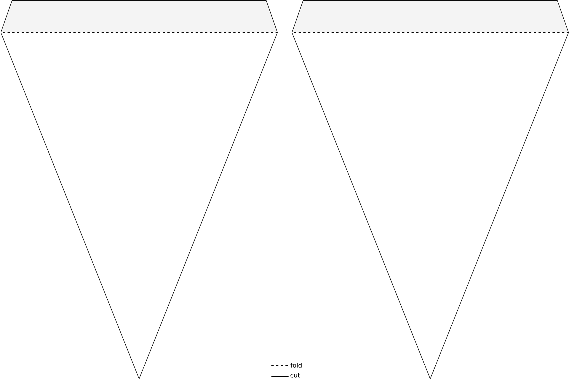 Black Triangle Paper Fold Template PNG image