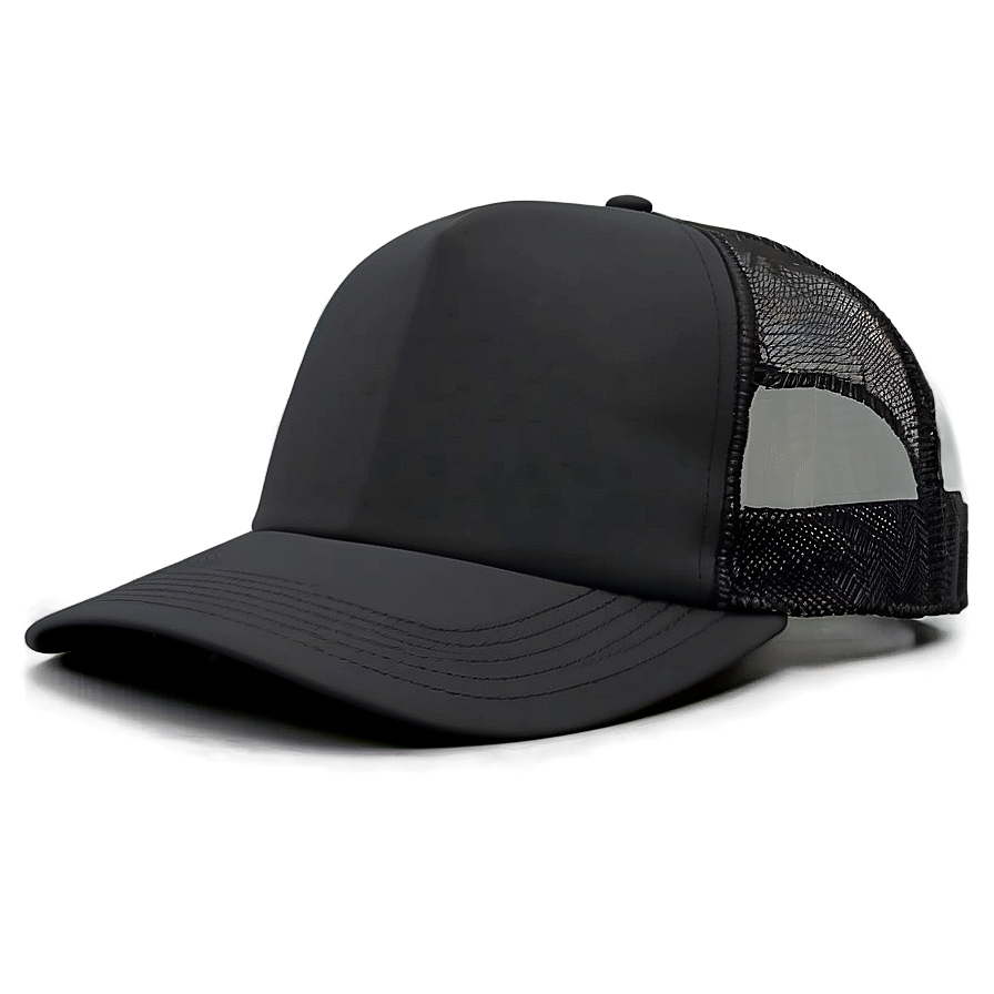 Black Trucker Hat B PNG image