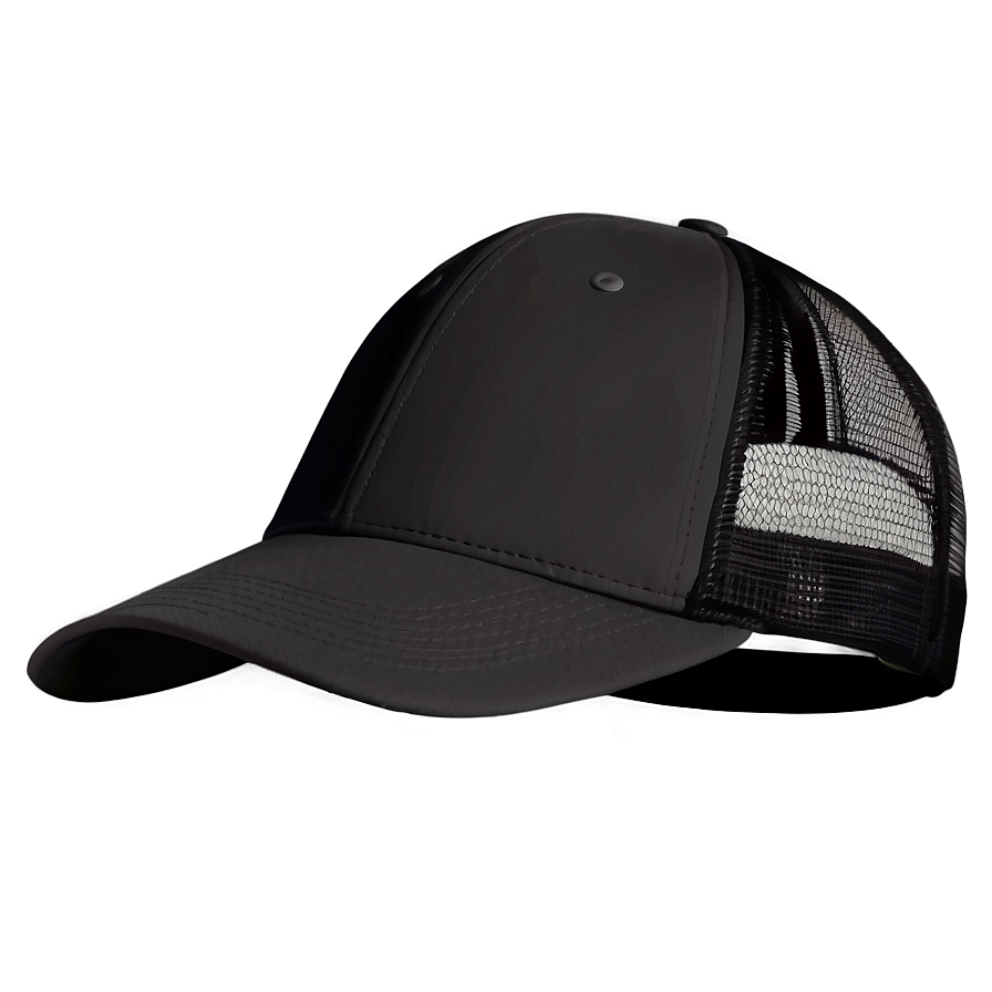 Black Trucker Hat C PNG image