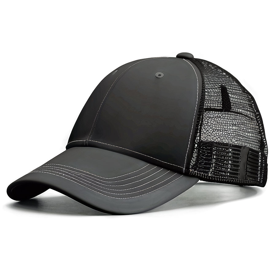 Black Trucker Hat Side View Png 06282024 PNG image