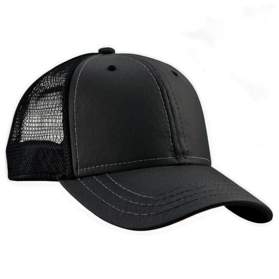 Black Trucker Hat With Adjustable Strap Png 06282024 PNG image