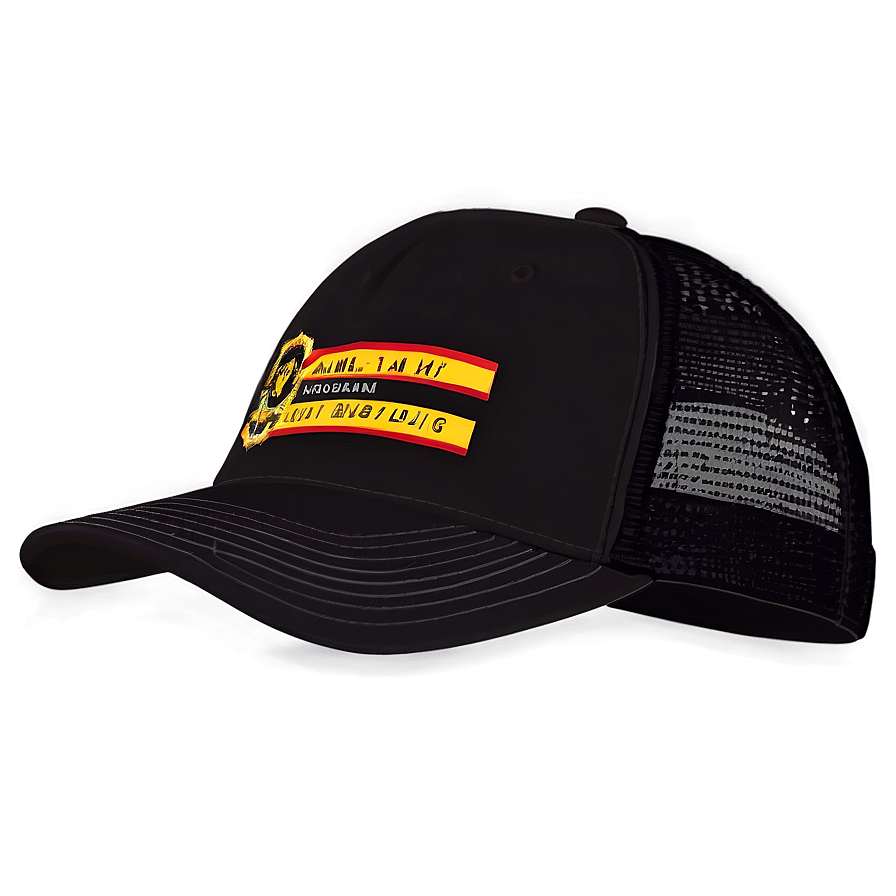 Black Trucker Hat With Adjustable Strap Png 72 PNG image