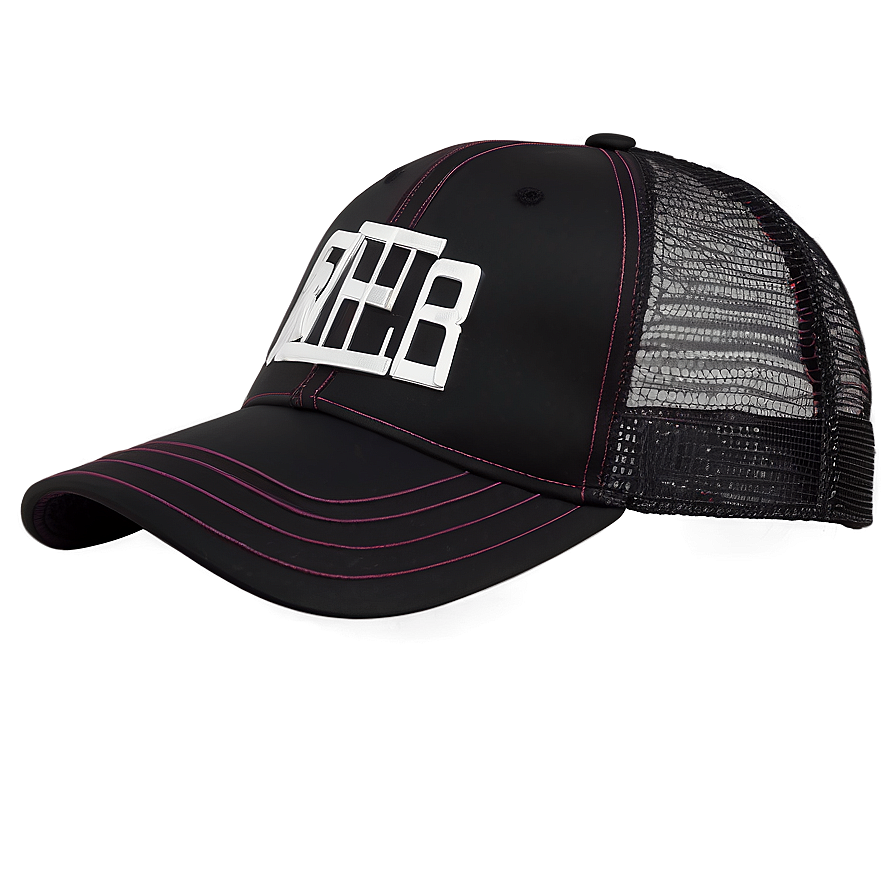 Black Trucker Hat With Buckle Closure Png Jdl55 PNG image