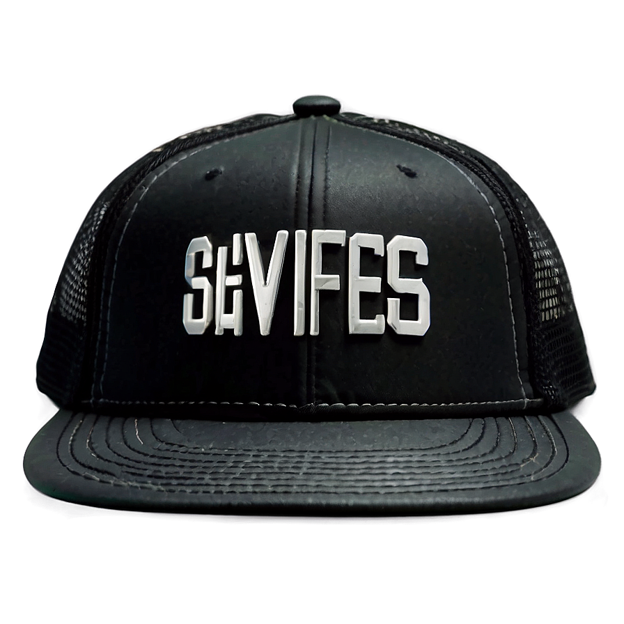 Black Trucker Hat With Logo Png Eqv PNG image