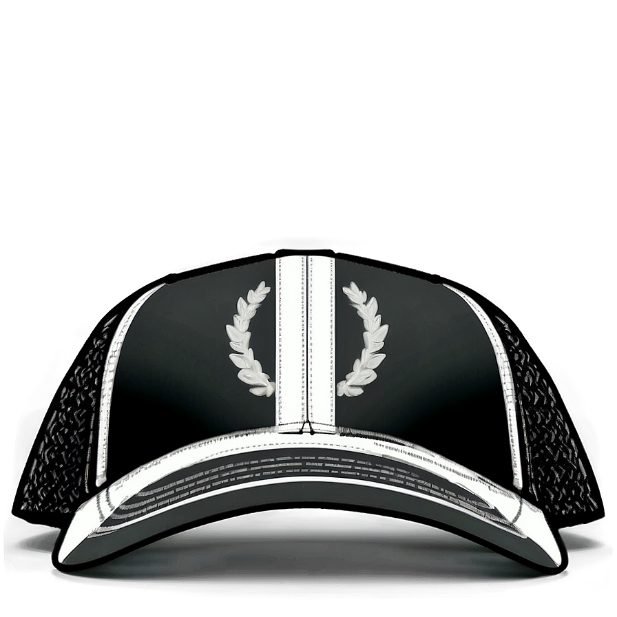 Black Trucker Hat With Reflective Strip Png Ens PNG image