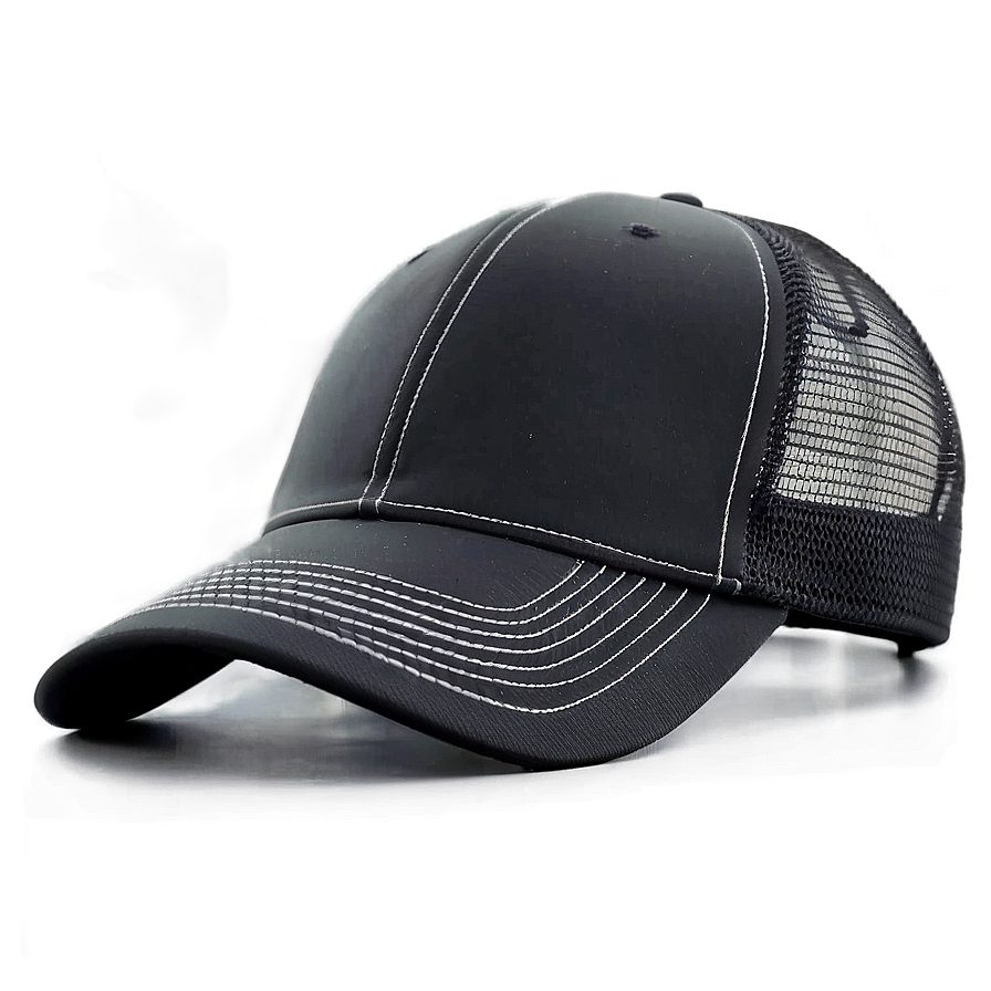 Black Trucker Hat With Visor Png 06282024 PNG image