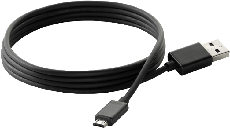 Black U S B Cablewith Micro U S B Connector PNG image