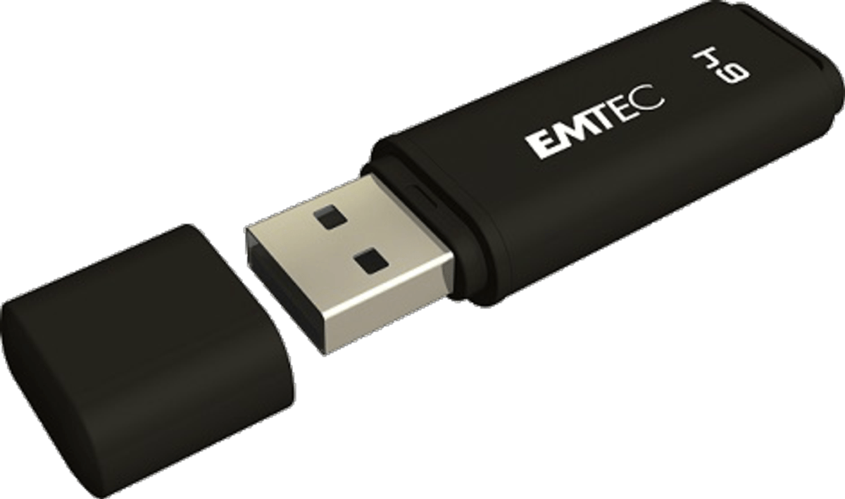 Black U S B Flash Drive E M T E C T9 PNG image