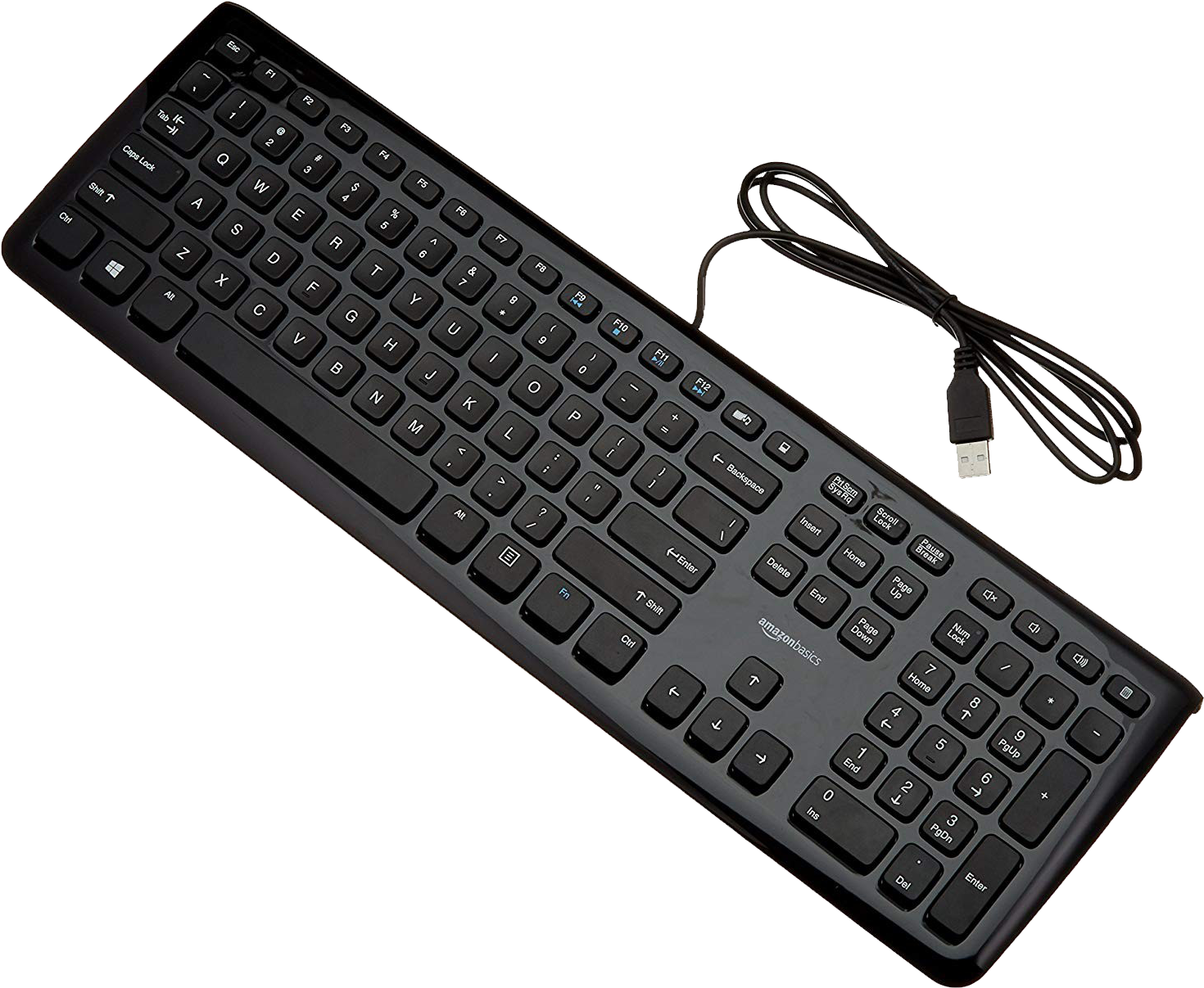 Black U S B Wired Keyboard PNG image