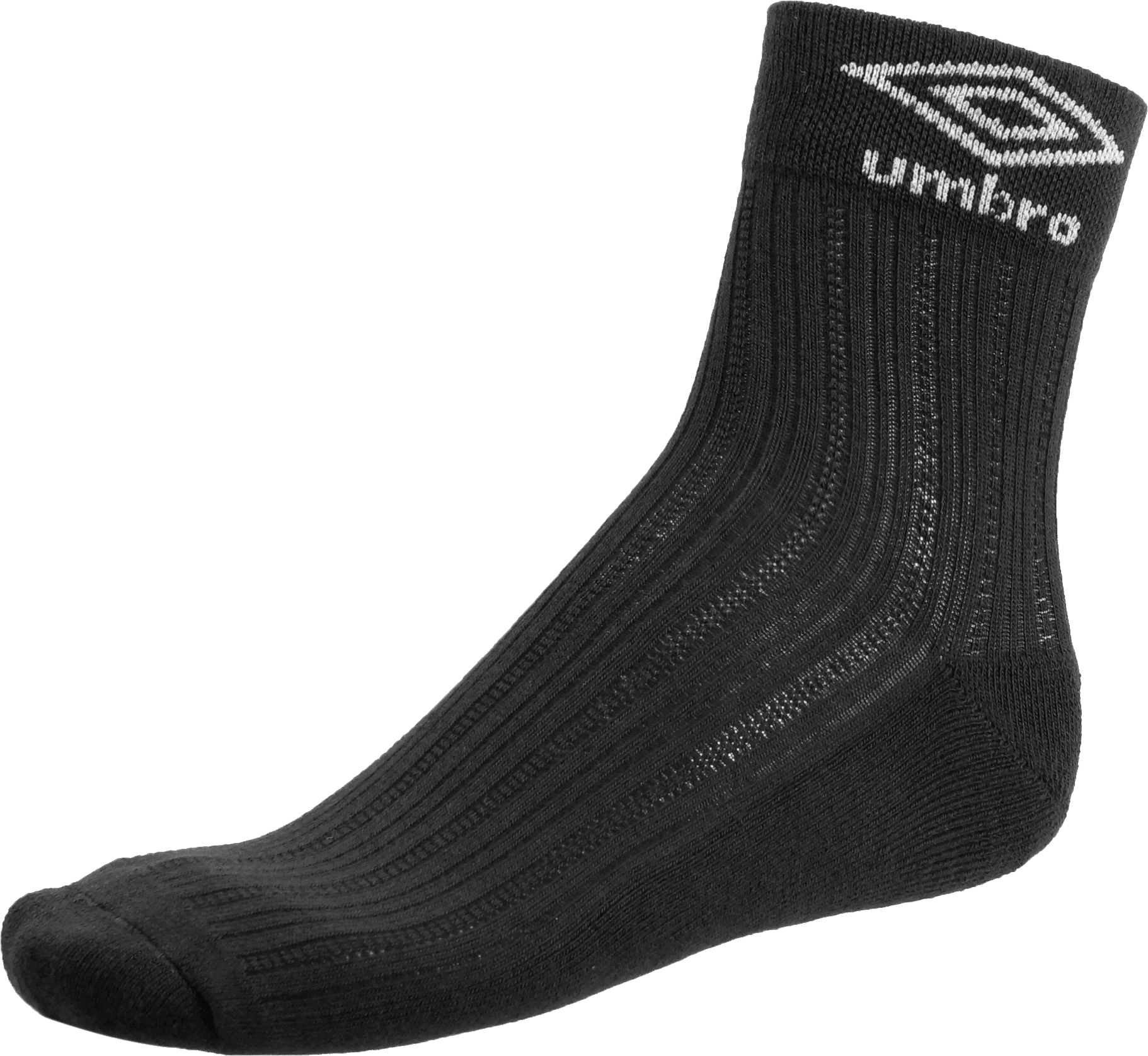Black Umbro Crew Sock PNG image
