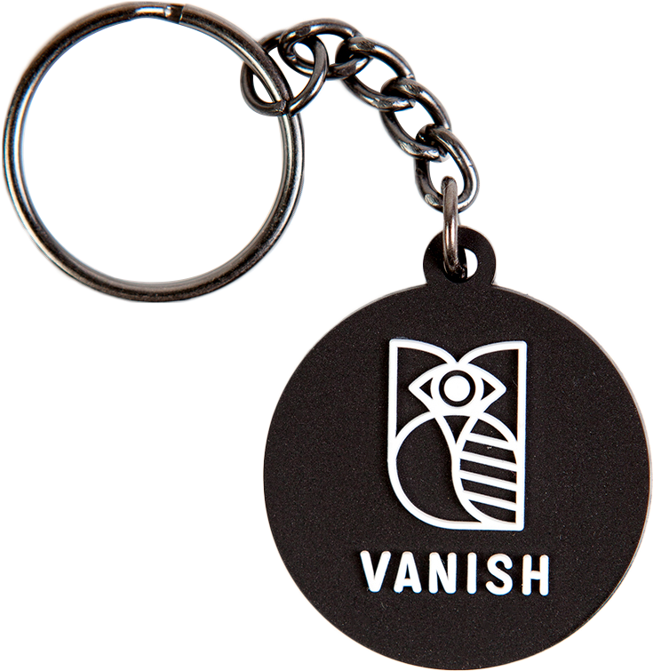 Black Vanish Keychainwith Logo PNG image