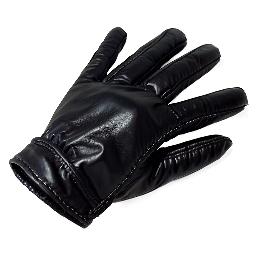 Black Vegan Leather Gloves Png 06282024 PNG image