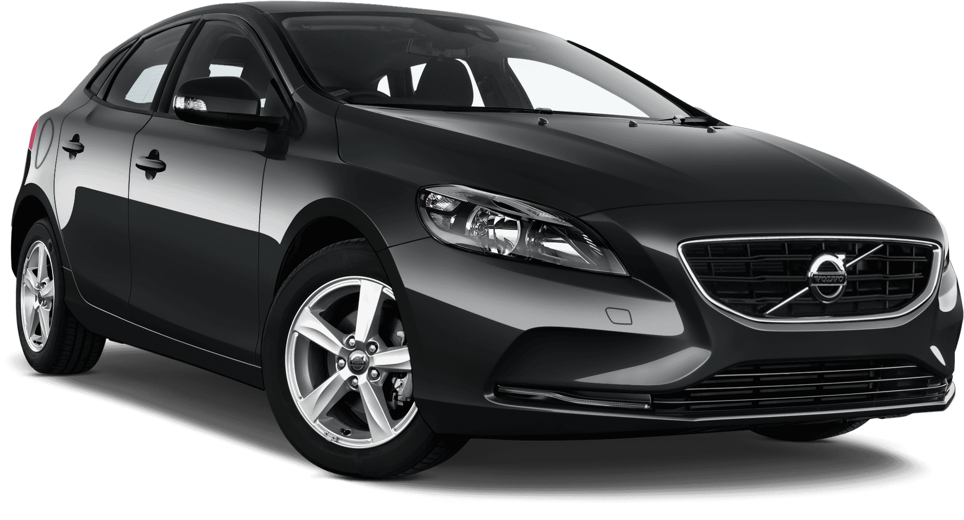 Black Volvo Sedan Profile View PNG image