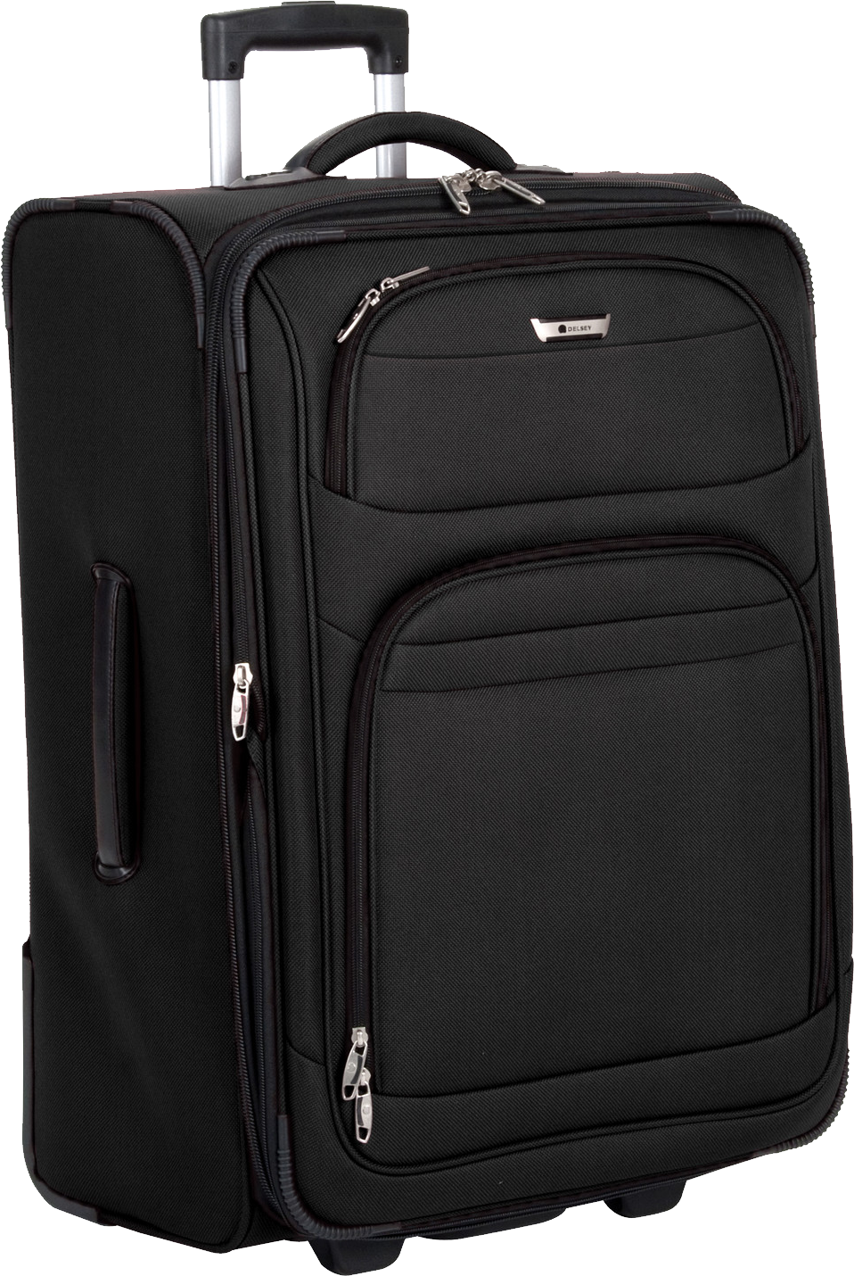 Black Wheeled Carry On Luggage PNG image
