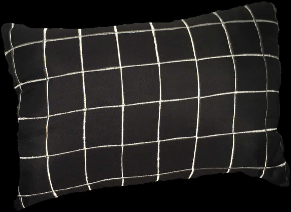 Black White Grid Pattern Pillow PNG image