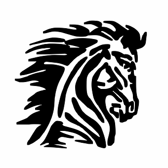 Black White Mustang Logo PNG image