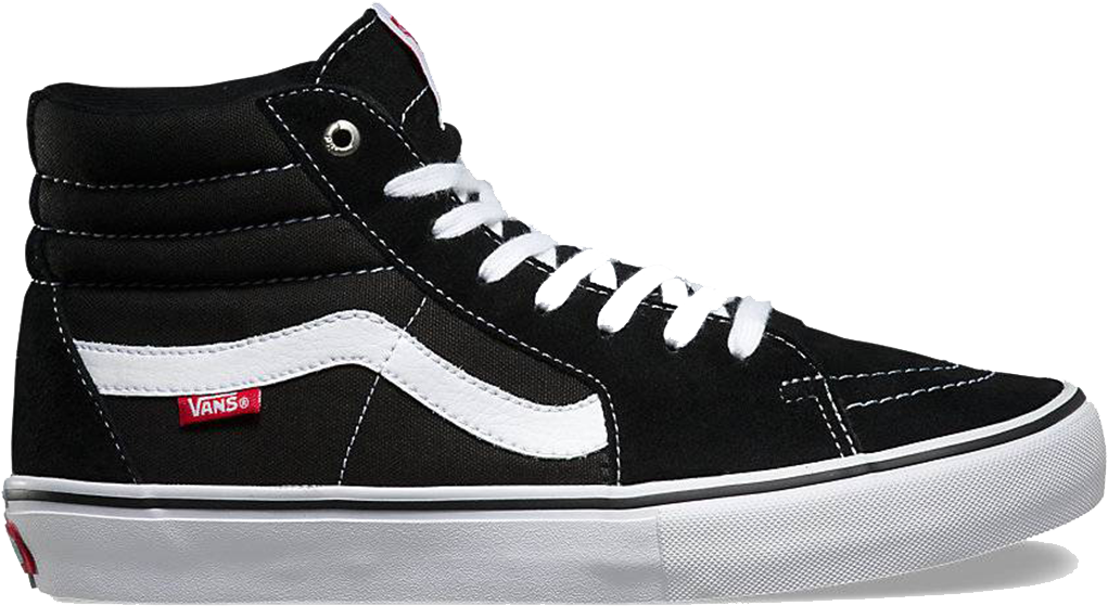 Black White Vans Sk8 Hi Sneaker PNG image