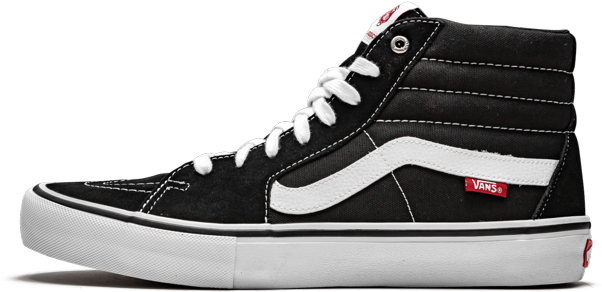 Black White Vans Sk8 Hi Sneaker PNG image