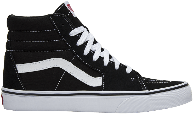 Black White Vans Sk8 Hi Sneaker PNG image