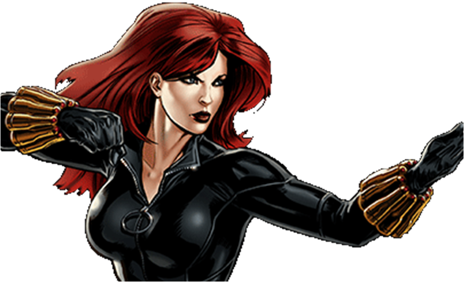 Black Widow Action Pose PNG image