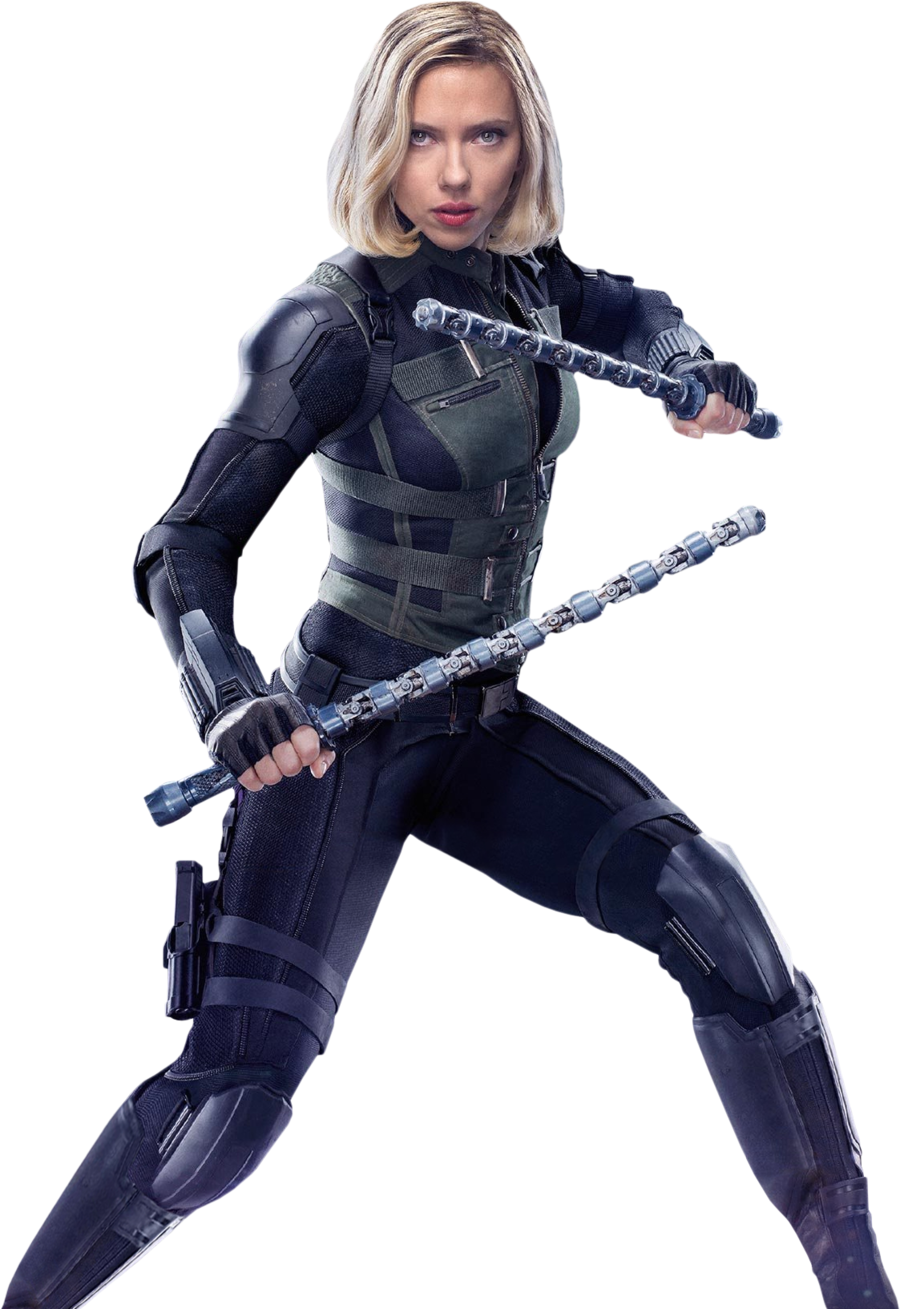 Black Widow Action Pose PNG image