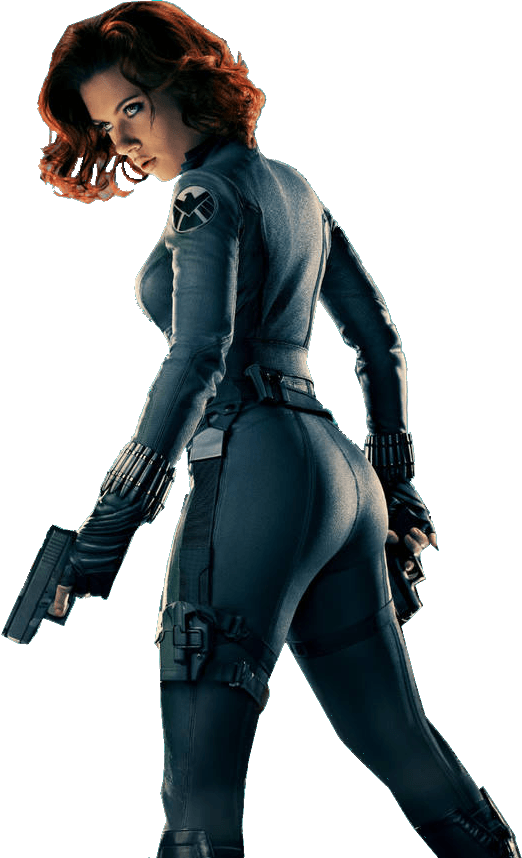 Black Widow Action Pose PNG image